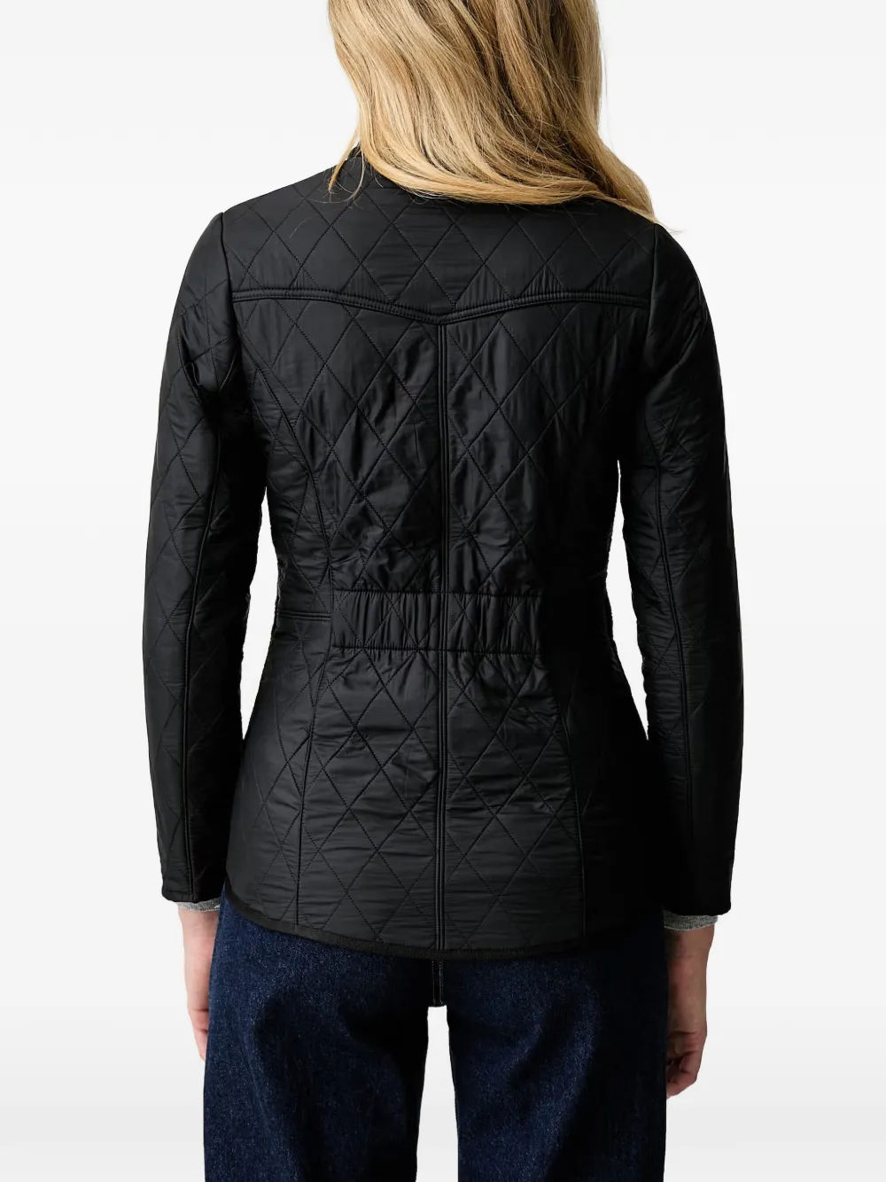 Barbour Cavalry Polarquilt jack met gewatteerde afwerking en rits Zwart