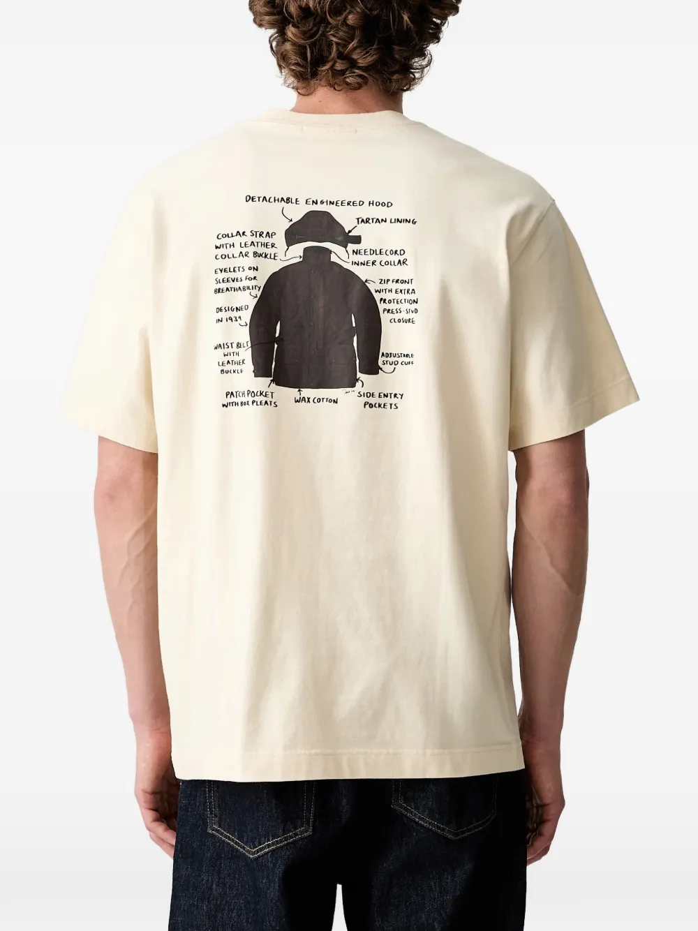 Barbour logoprint T-shirt met grafische rug Beige