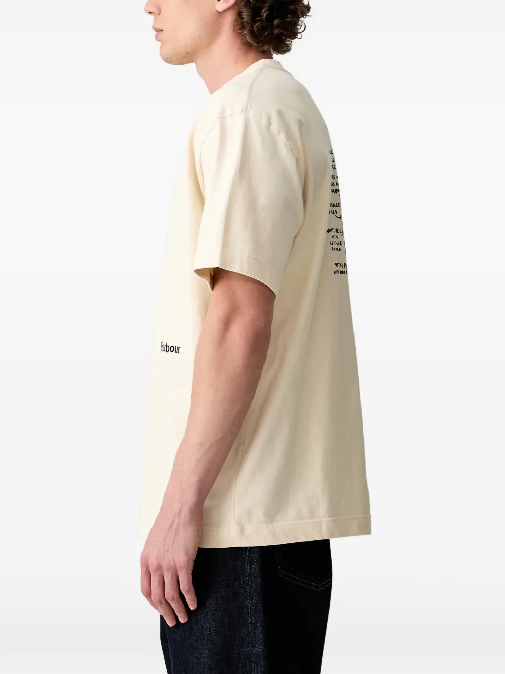 Barbour logoprint T-shirt met grafische rug Beige
