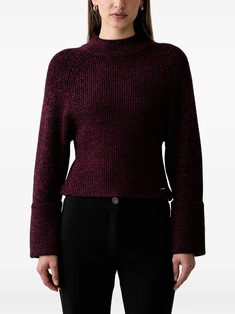 DKNY ribbed-knit raglan-sleeve sweater