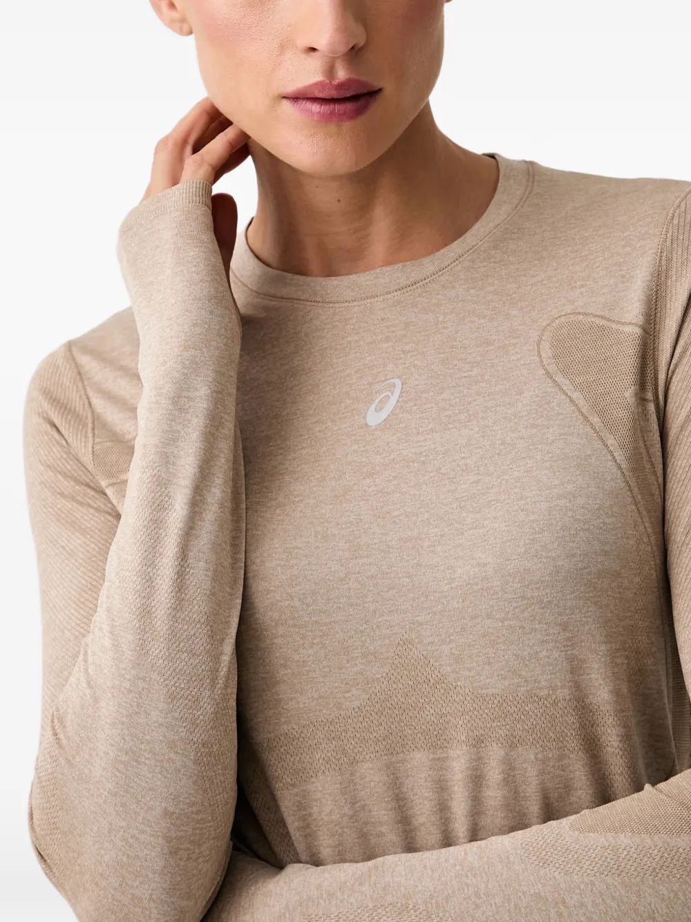 ASICS Road naadloos T-shirt met lange mouwen Beige
