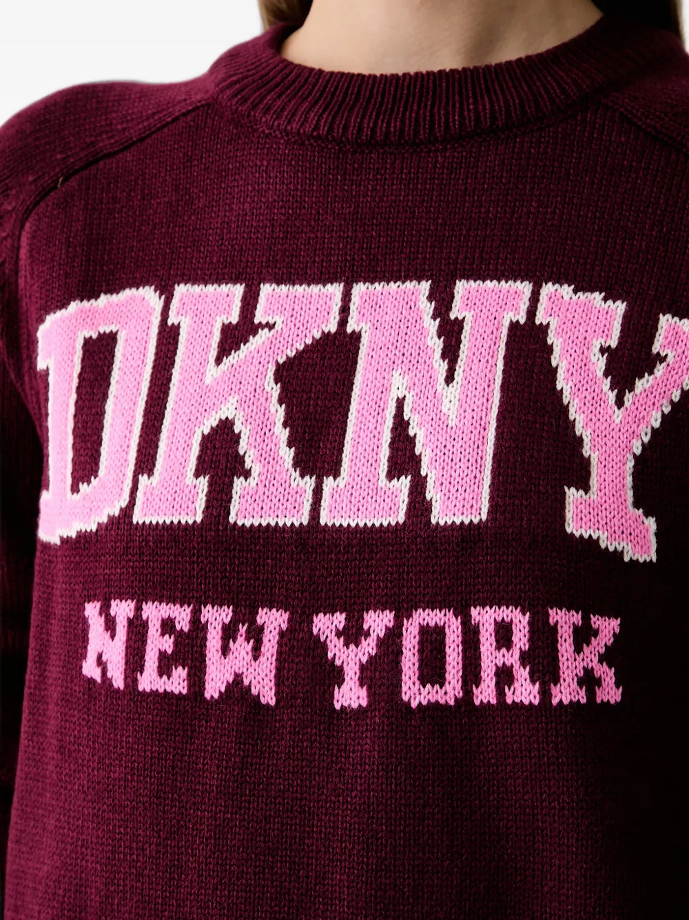 DKNY Bell trui met logo-intarsia en raglanmouwen Rood