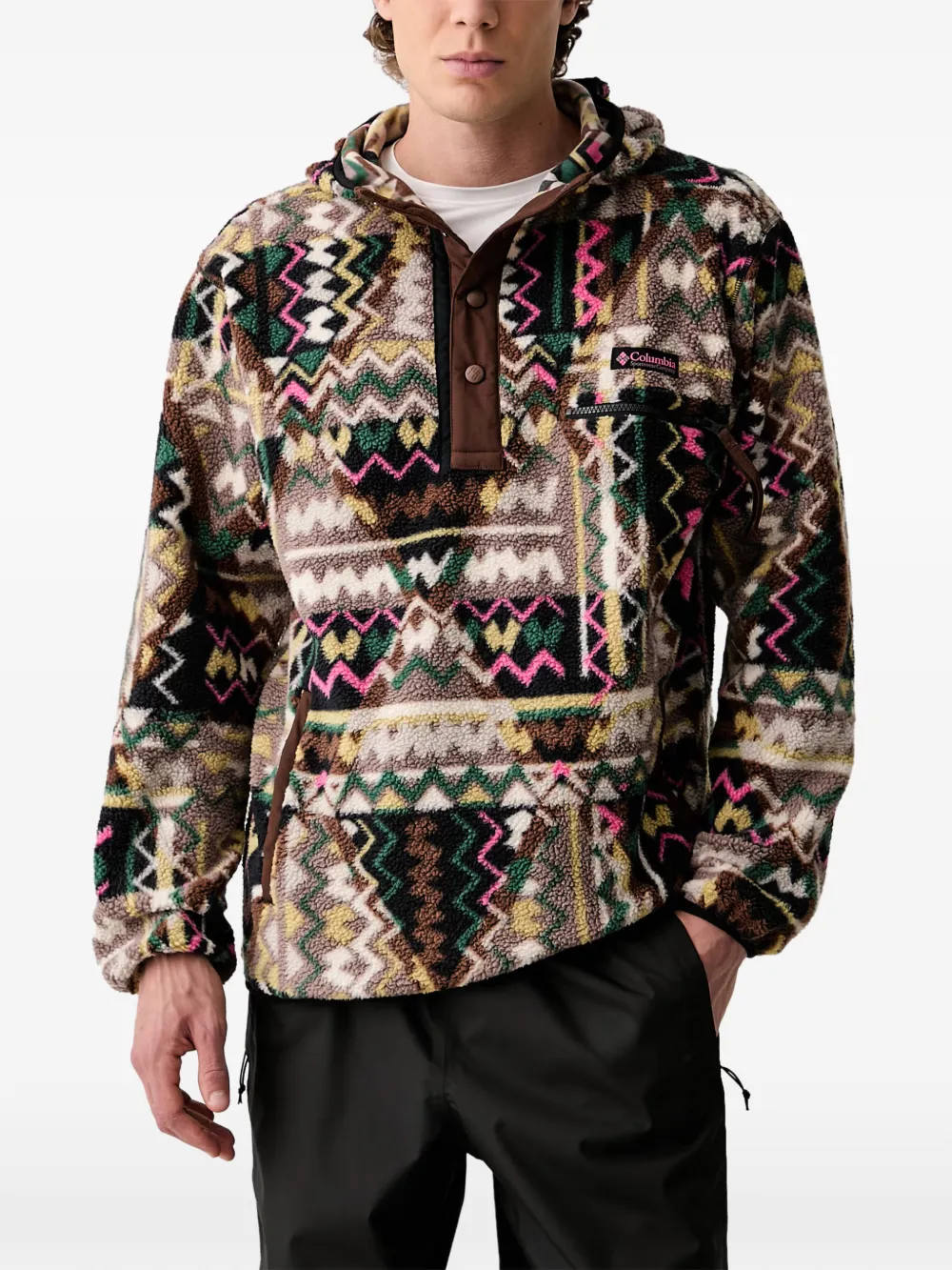 Columbia Helvetia™ geometric-pattern fleece hoodie - Nude