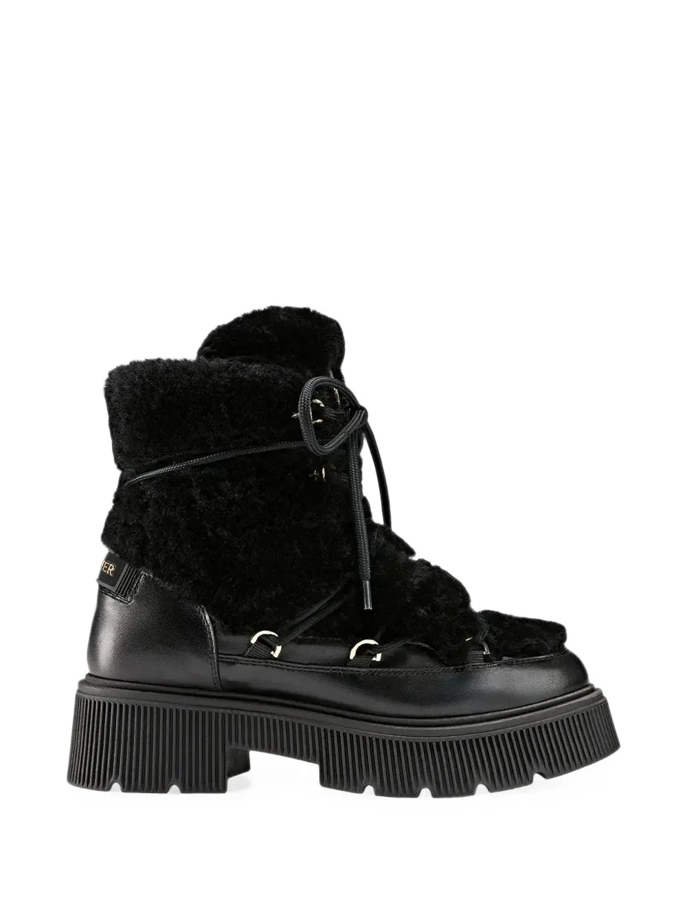 BOGNER Turin wool-trim leather boots