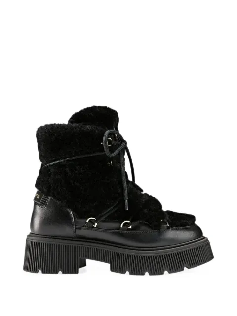 BOGNER Turin wool-trim leather boots