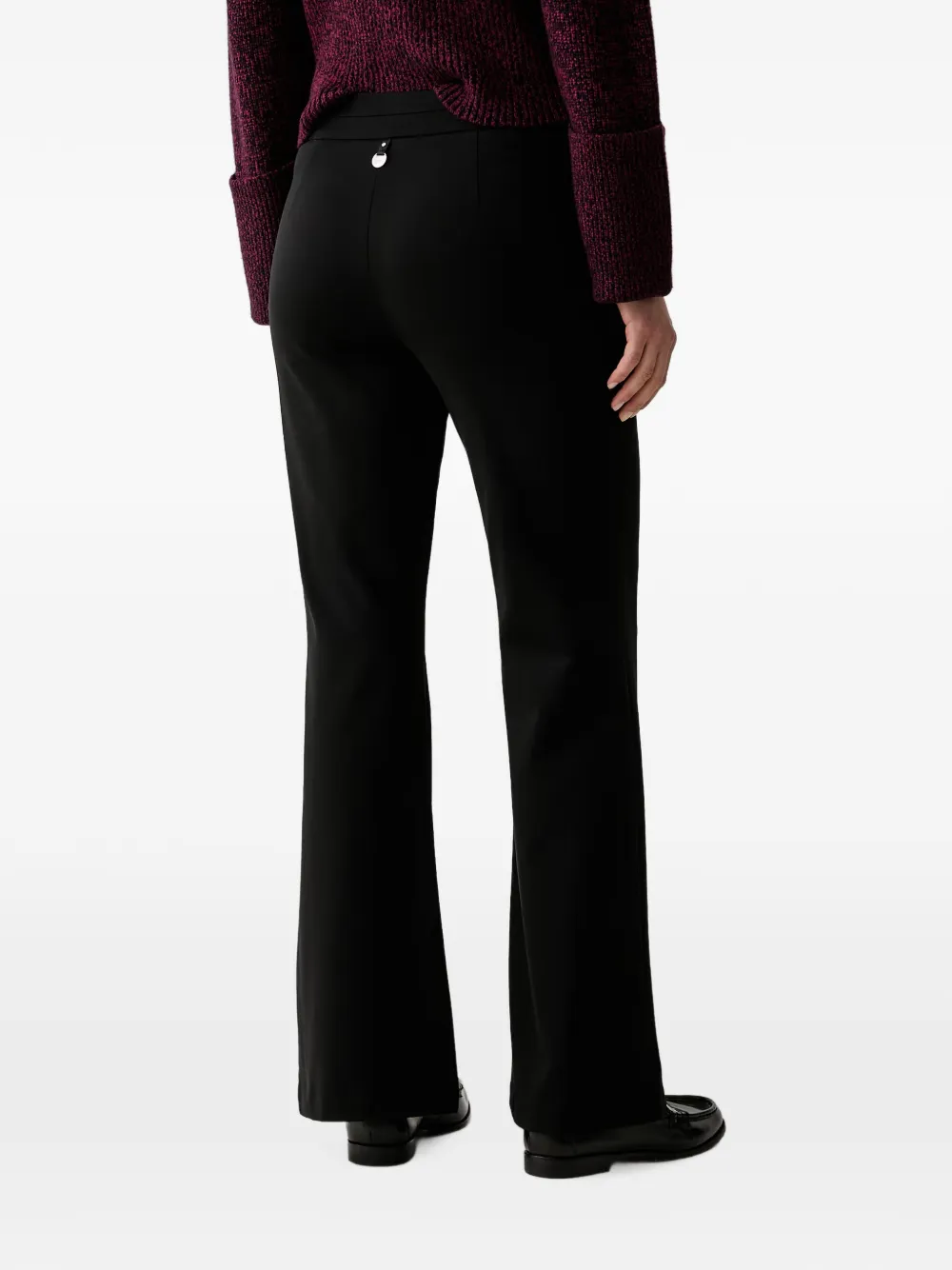 DKNY buckle-detail flared trousers Zwart