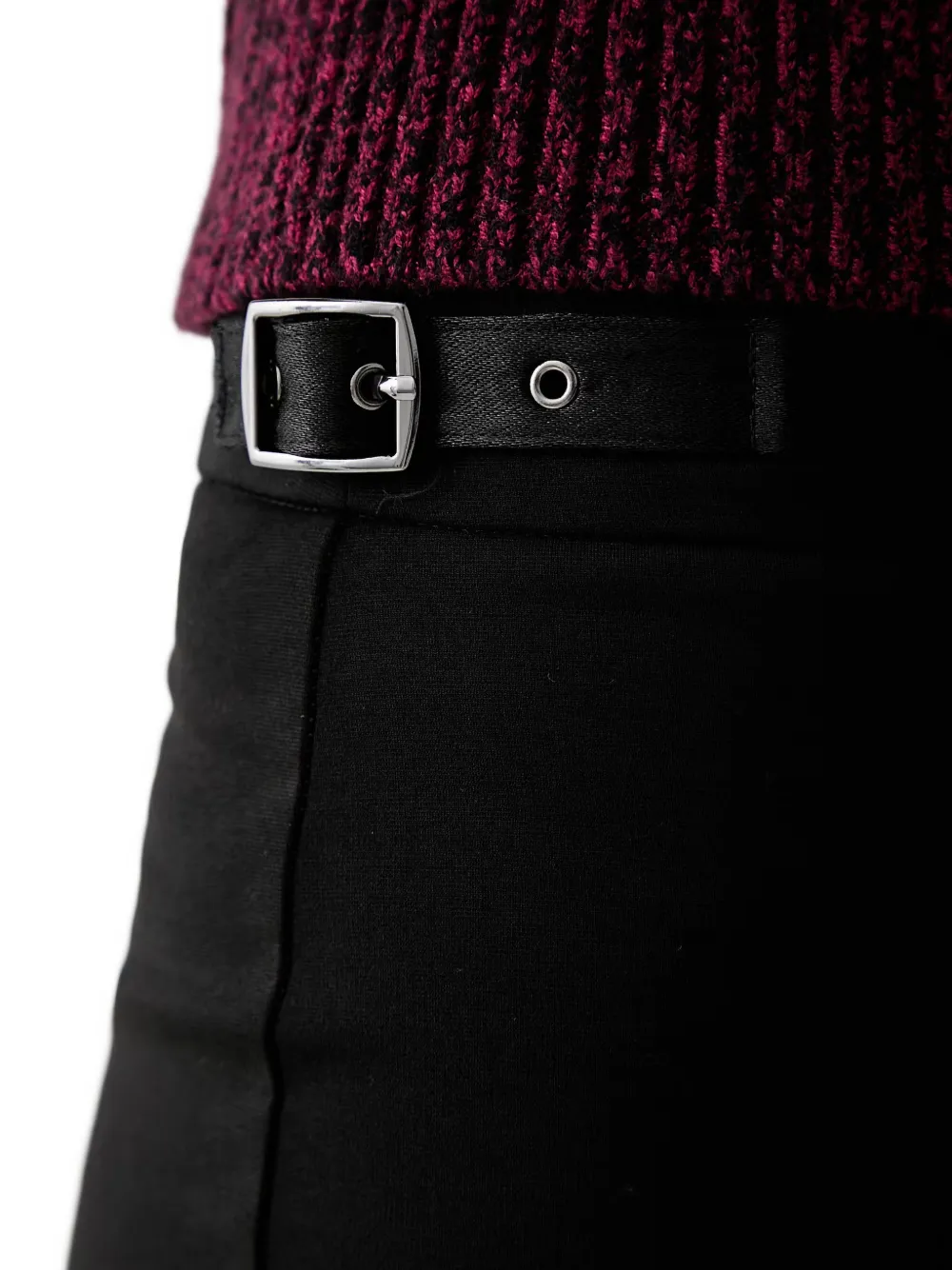 DKNY buckle-detail flared trousers Zwart