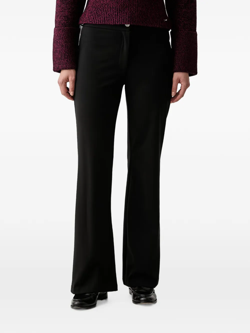DKNY buckle-detail flared trousers