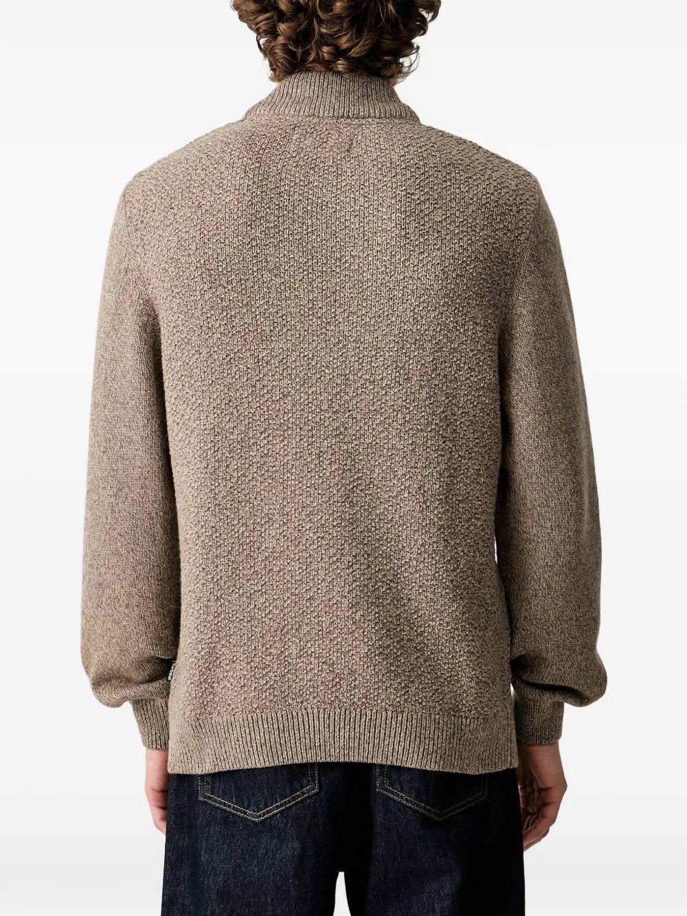 Barbour Gebreide trui met halve rits Bruin