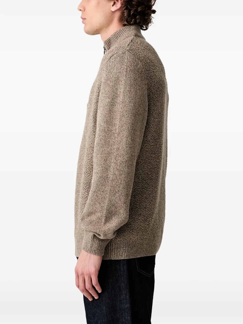 Barbour Gebreide trui met halve rits Bruin