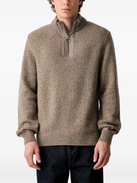 Barbour half-zip textured-knit sweater