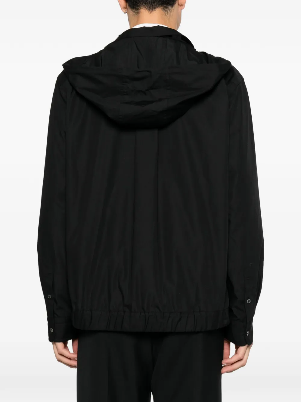 sacai hooded zip-up lightweight jacket Zwart