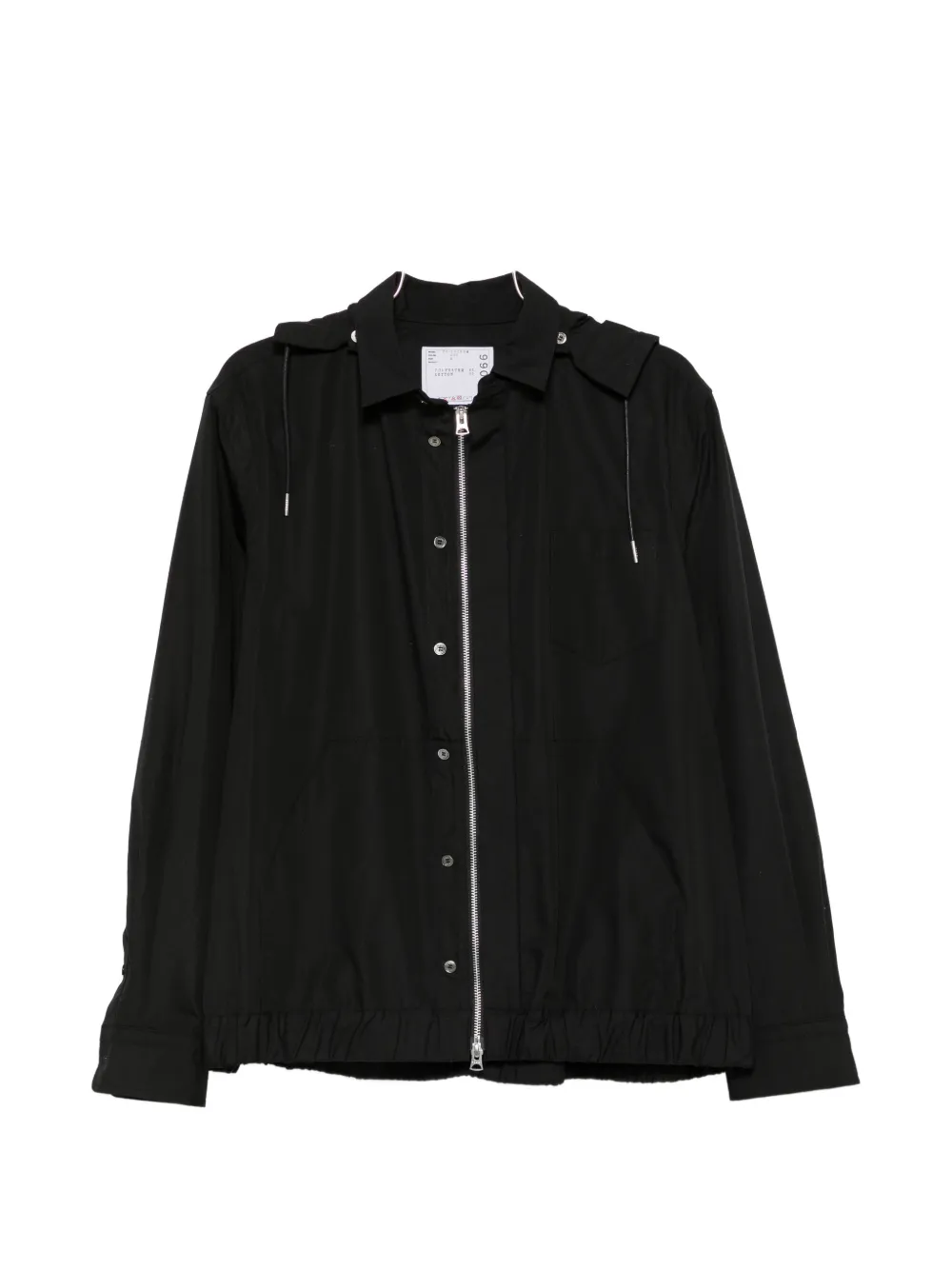 sacai hooded zip-up lightweight jacket - Nero
