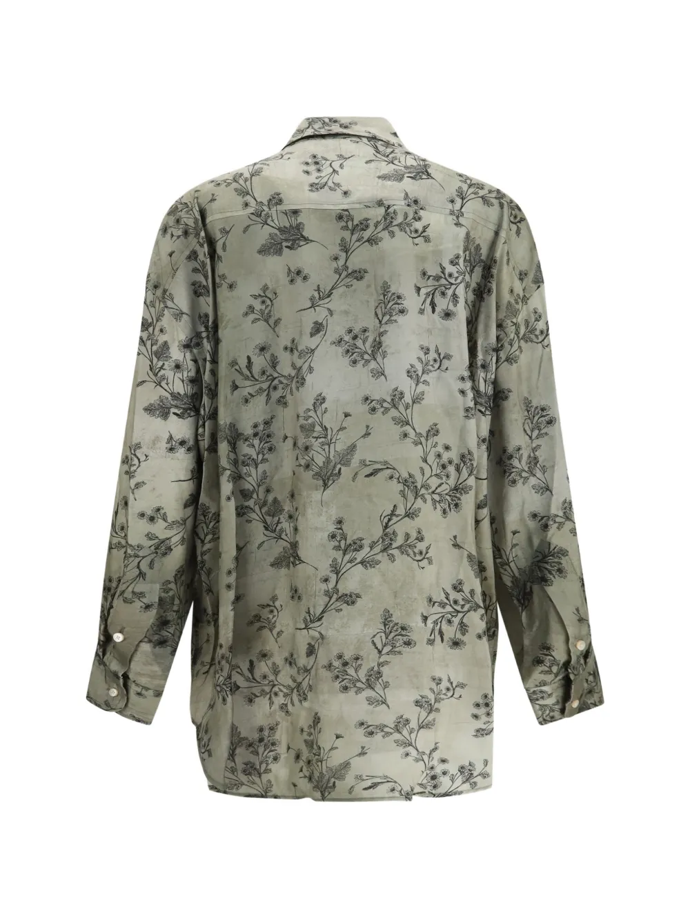 R13 floral-print ruffled shirt Groen