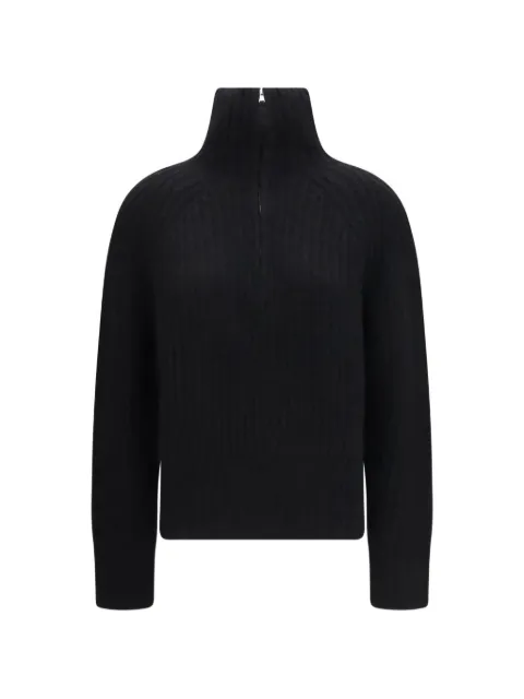 Allude Troyer ribbed-knit half-zip sweater