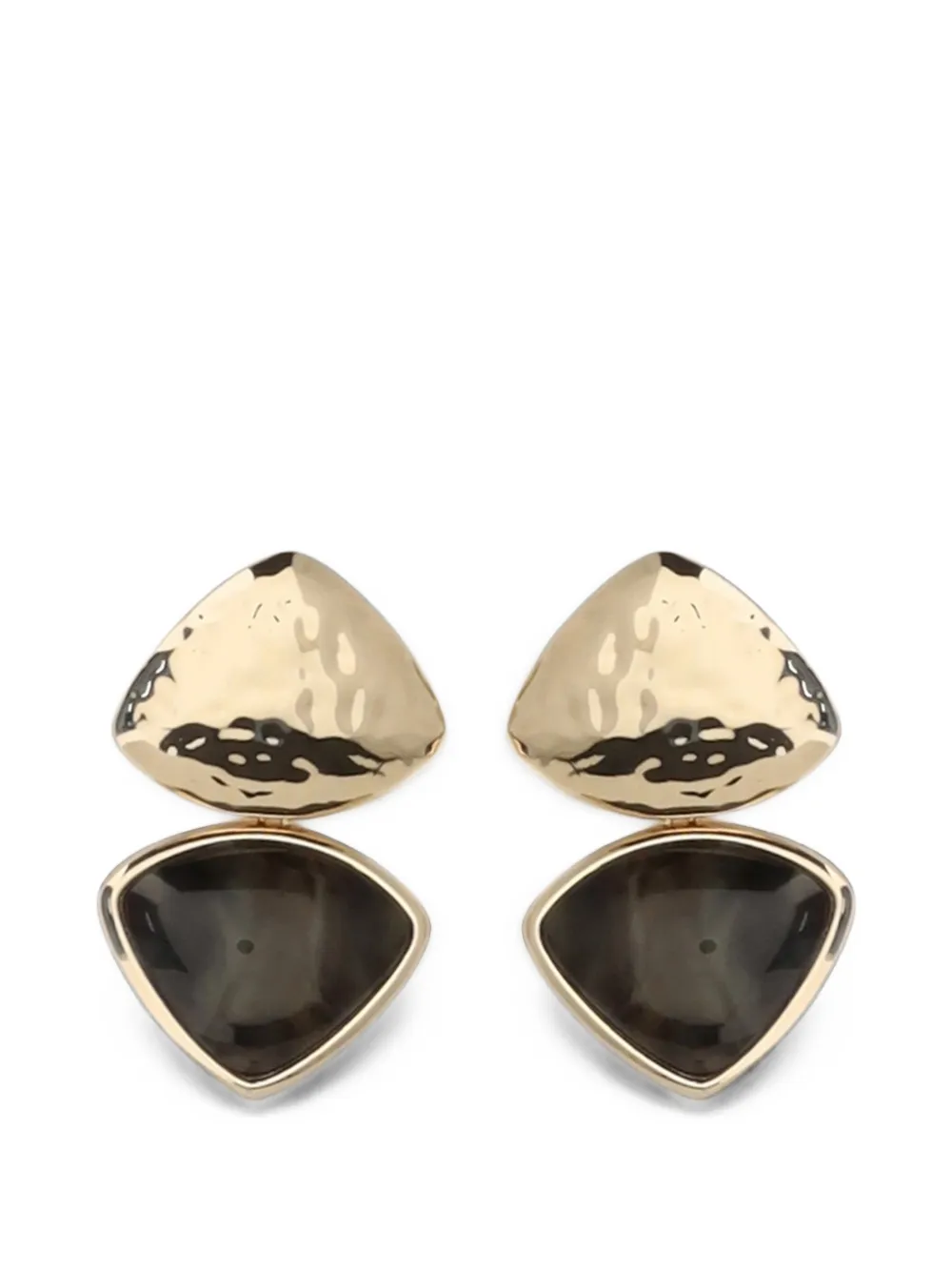 Self-Portrait mottled enamel-detail earrings - Oro