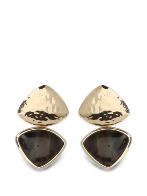 Self-Portrait mottled enamel-detail earrings
