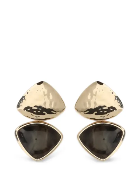 Self-Portrait mottled enamel-detail earrings