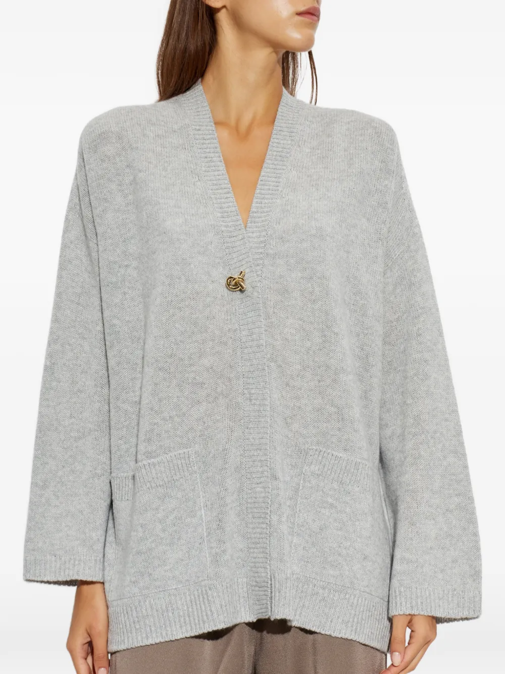 Fabiana Filippi Kasjmier vest met geknoopt detail Grijs