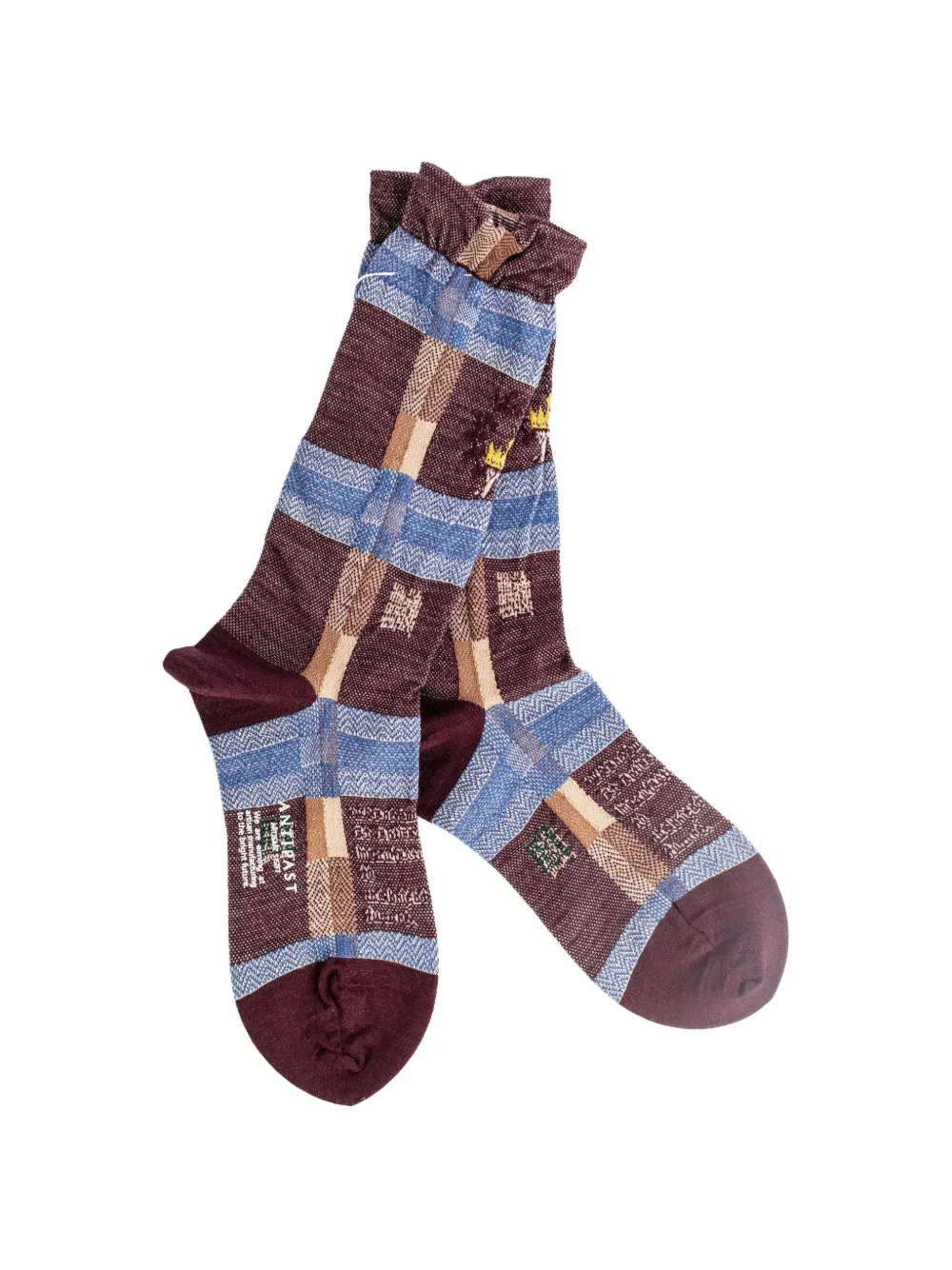 Antipast check-pattern ruffled socks