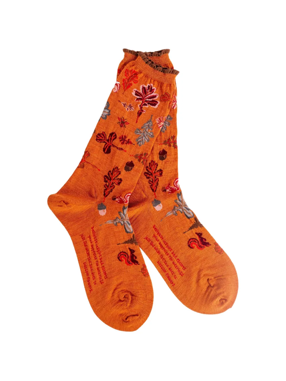 Antipast leaf-pattern ruffled-trim socks