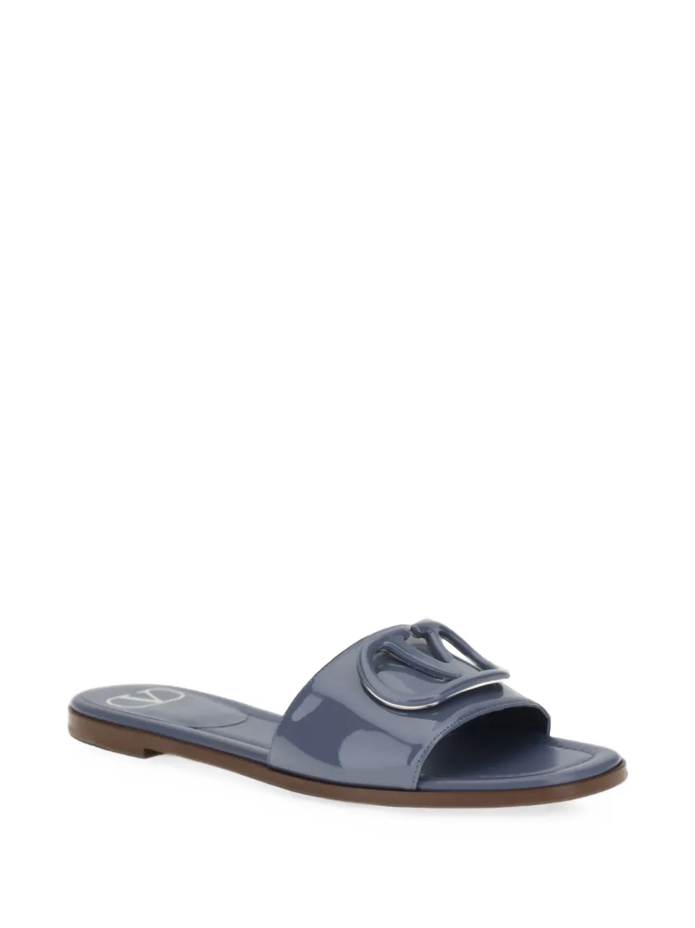 Valentino Garavani VLogo Signature leather sandals Blauw
