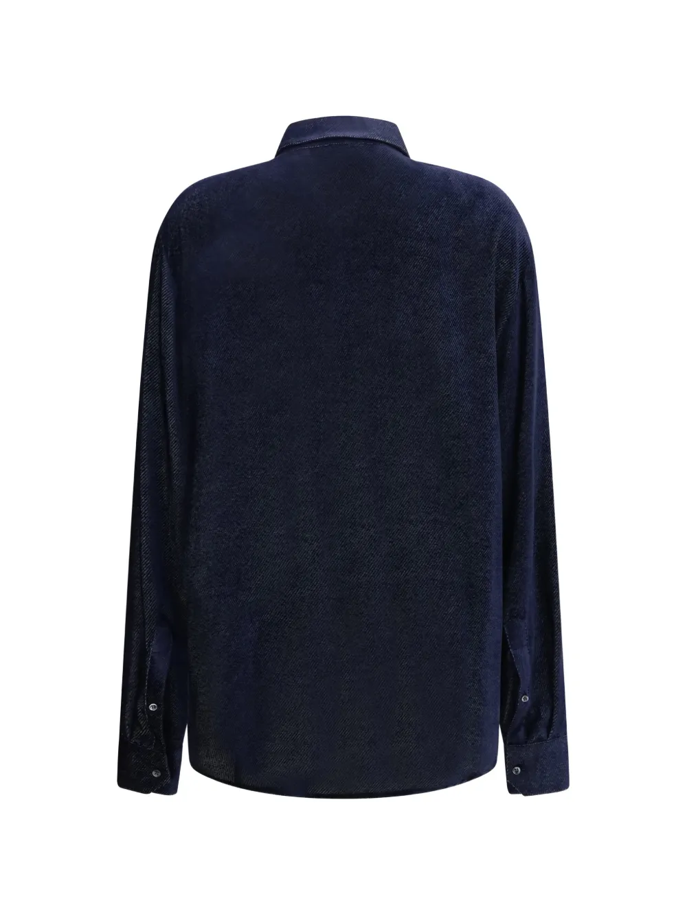 Giorgio Armani Devoré fluwelen twill overhemd Blauw