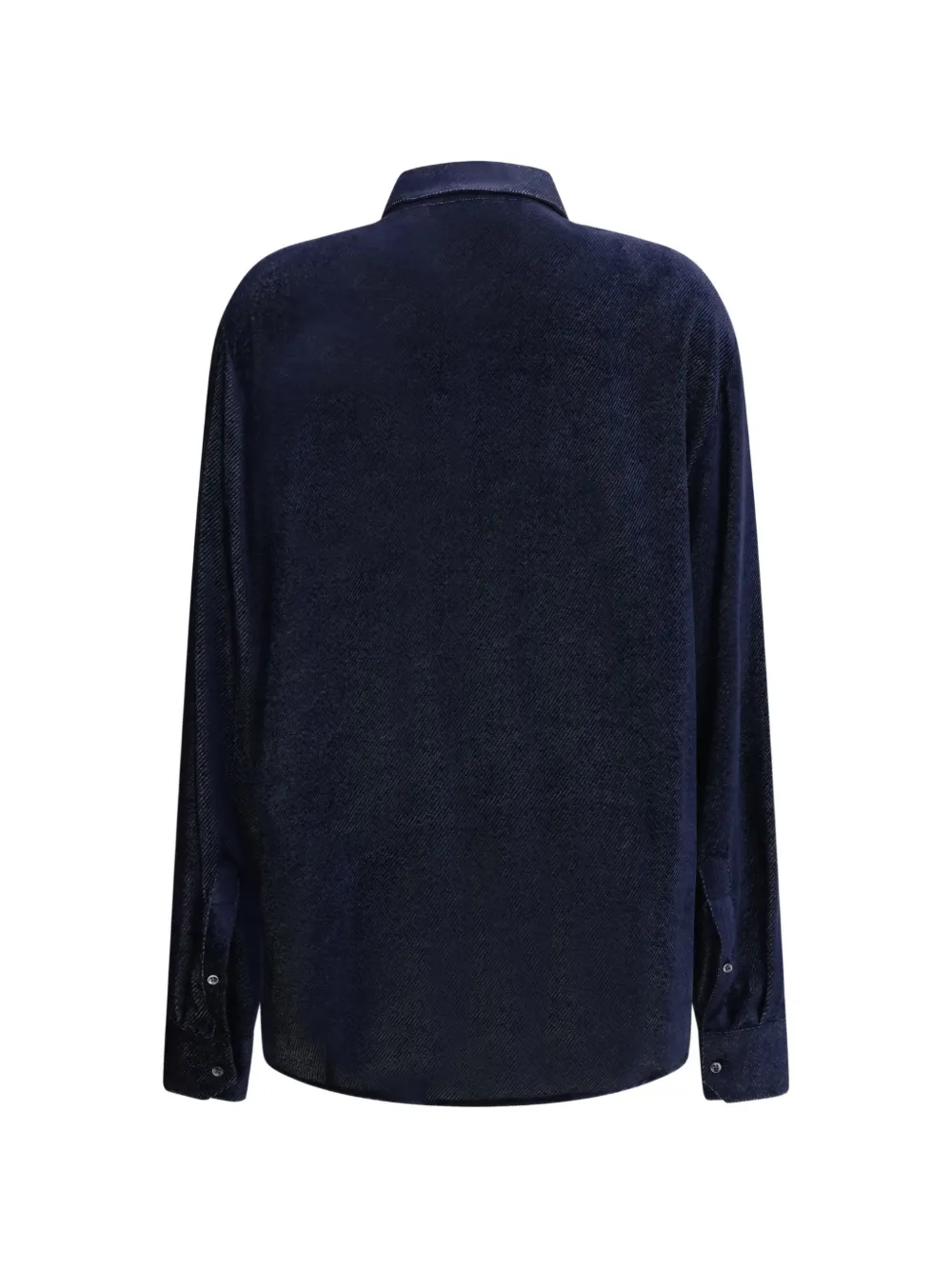 Giorgio Armani Devoré fluwelen twill overhemd Blauw
