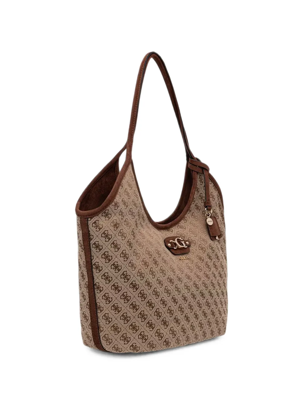 GUESS USA Samantha shopper met monogramprint en logoplakkaat Beige