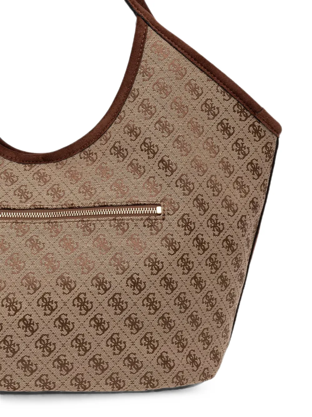 GUESS USA Samantha shopper met monogramprint en logoplakkaat Beige