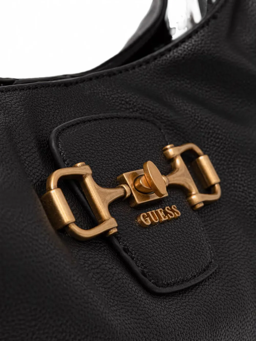 GUESS USA Sunset schoudertas met horsebit-detail Zwart