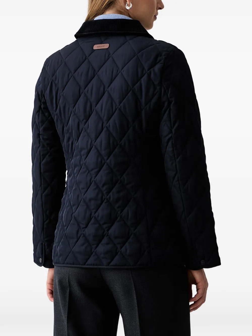 Gant Gewatteerd jack met ribfluwelen kraag Blauw