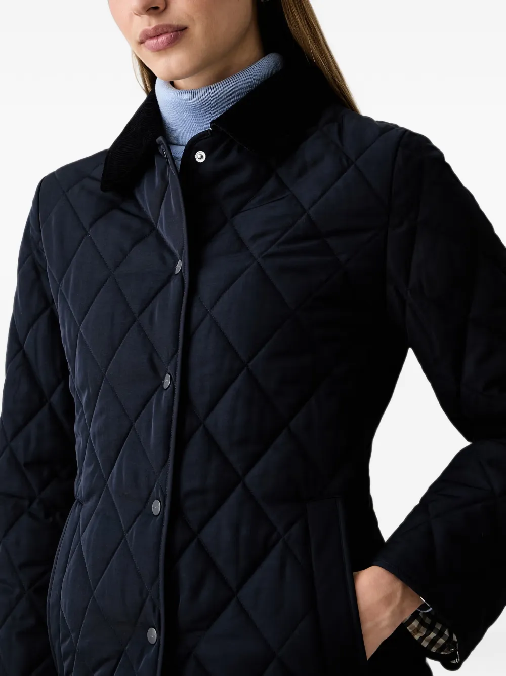 Gant Gewatteerd jack met ribfluwelen kraag Blauw