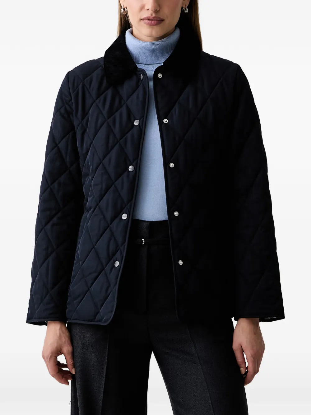 Gant Gewatteerd jack met ribfluwelen kraag Blauw