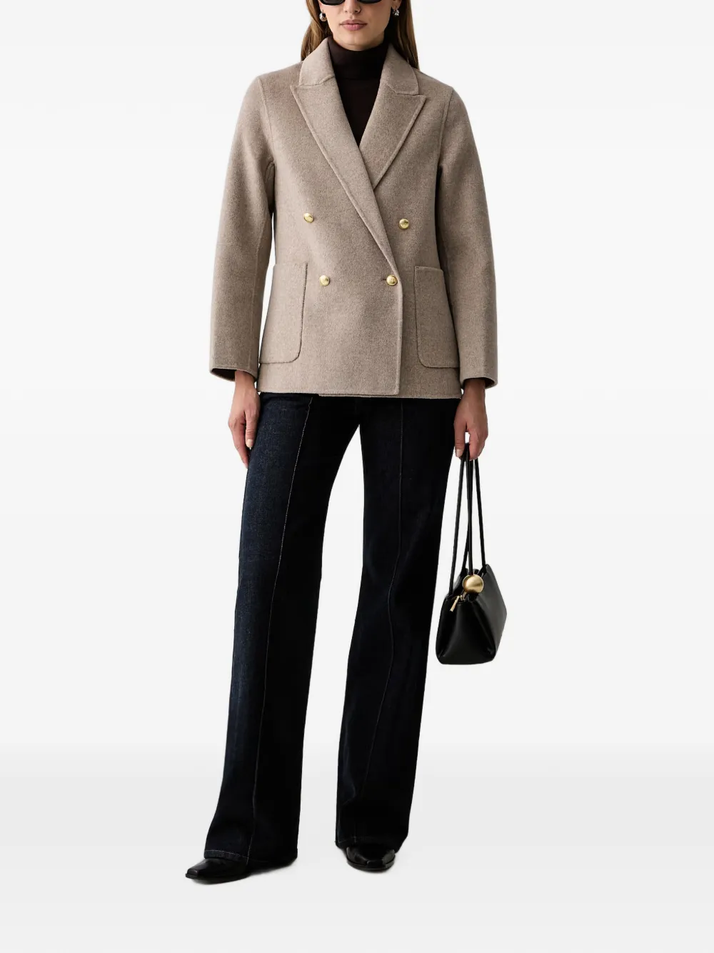 Gant Blazer met dubbele rij knopen en puntige revers Beige