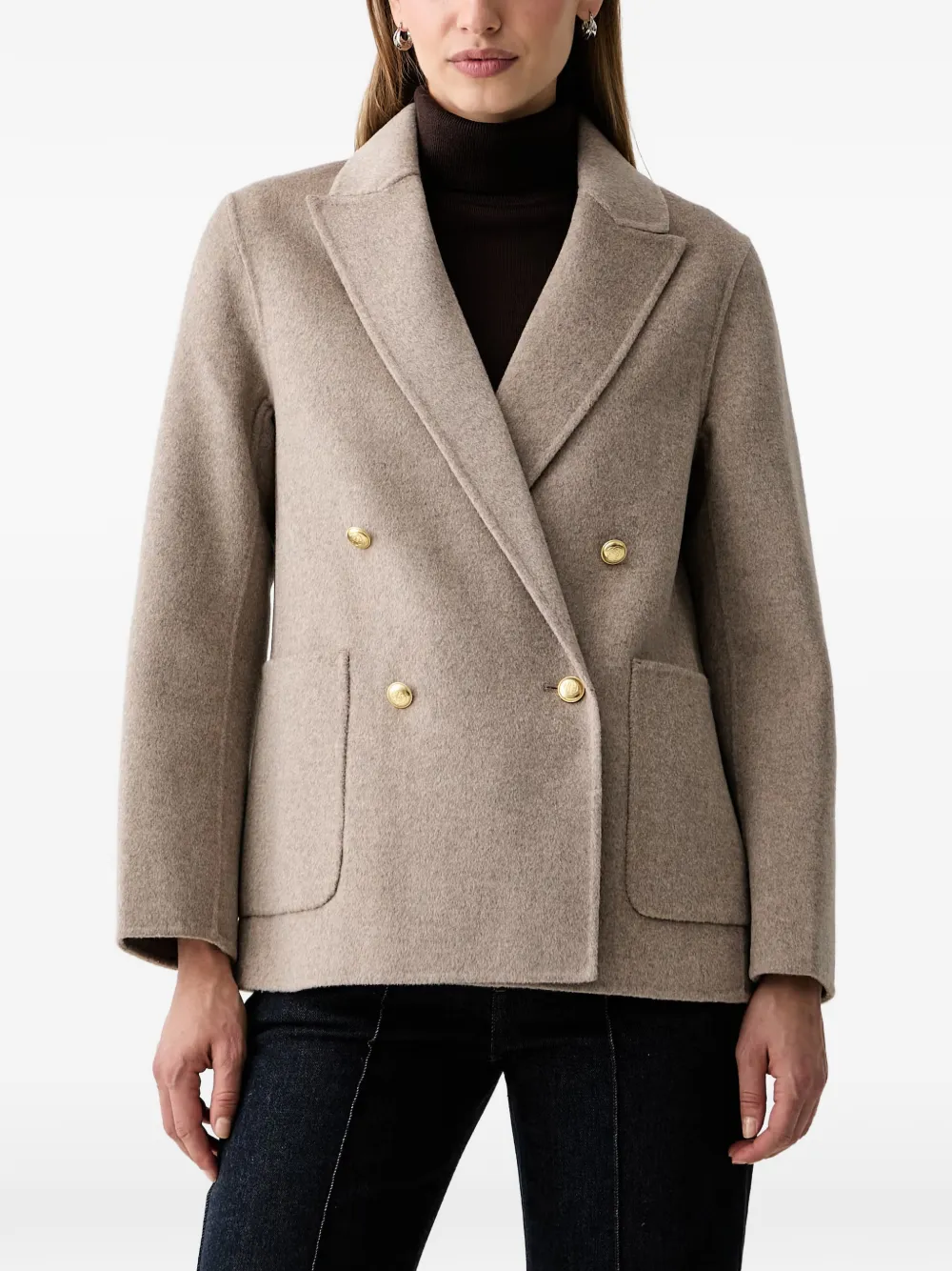 Gant double-breasted peak-lapels blazer - Toni neutri