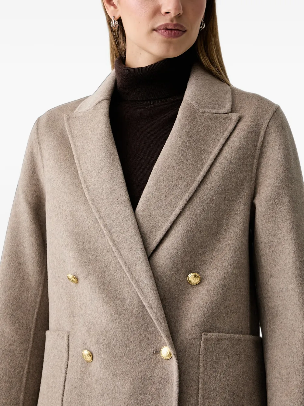 Gant Blazer met dubbele rij knopen en puntige revers Beige