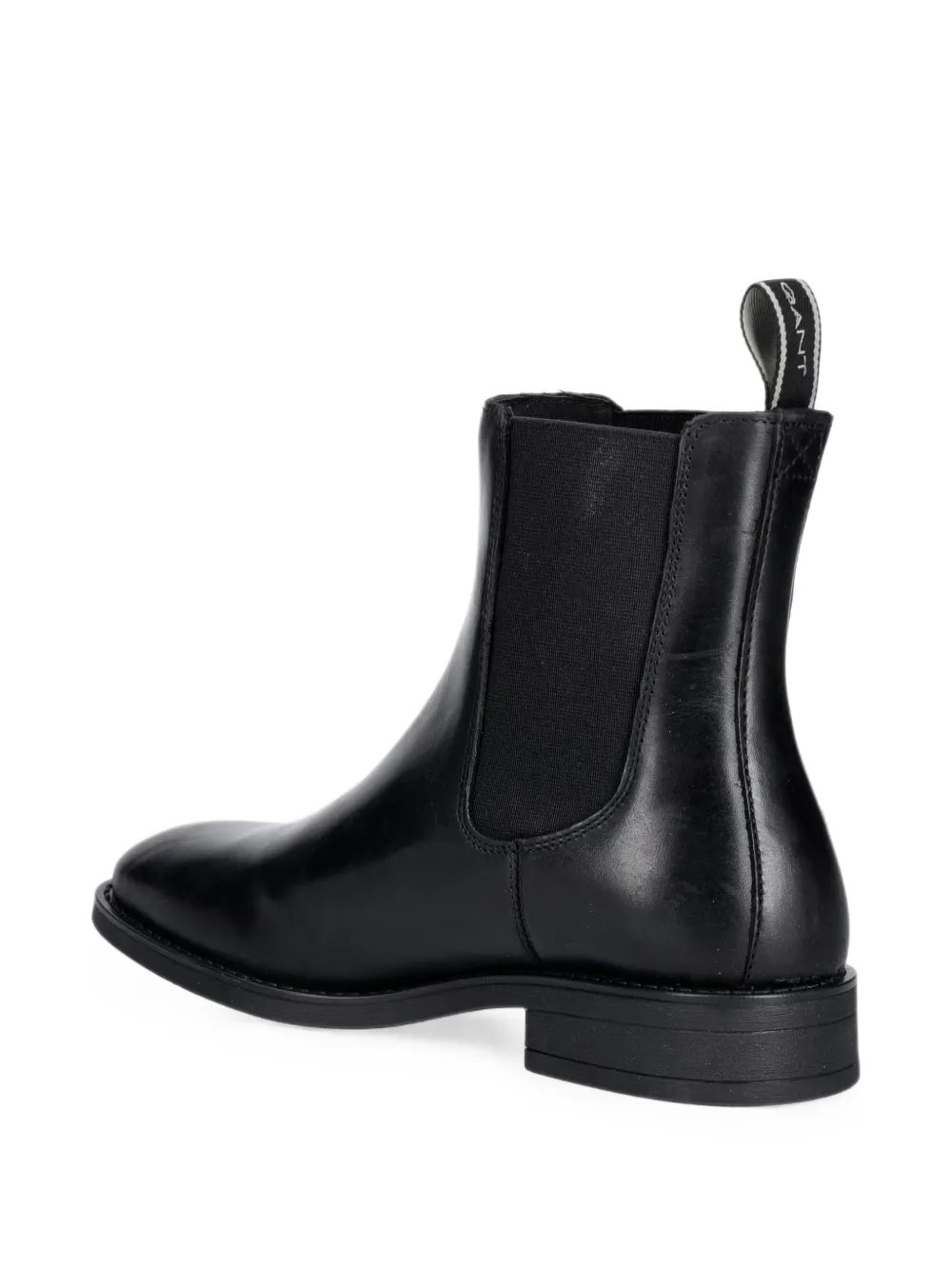 Gant Elasticated-side Leather Ankle Boots In Black