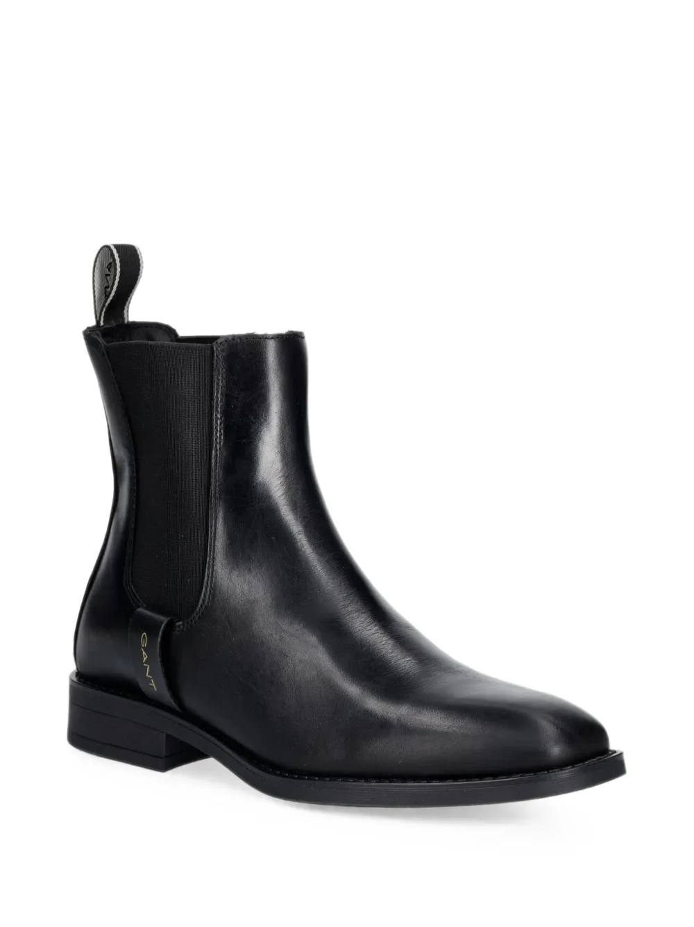 Gant Elasticated-side Leather Ankle Boots In Black