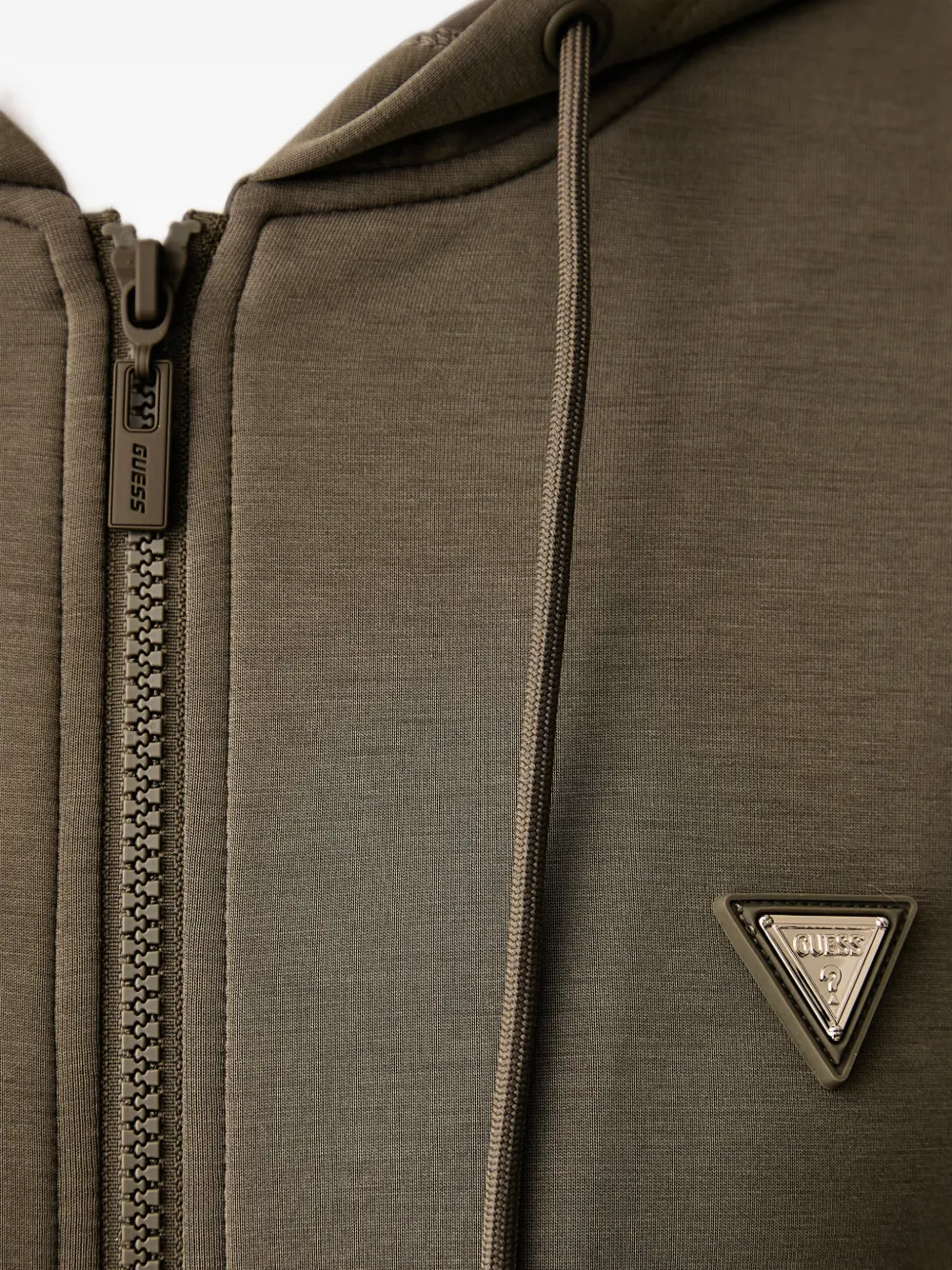 GUESS USA logo-plaque zip-up hoodie Groen