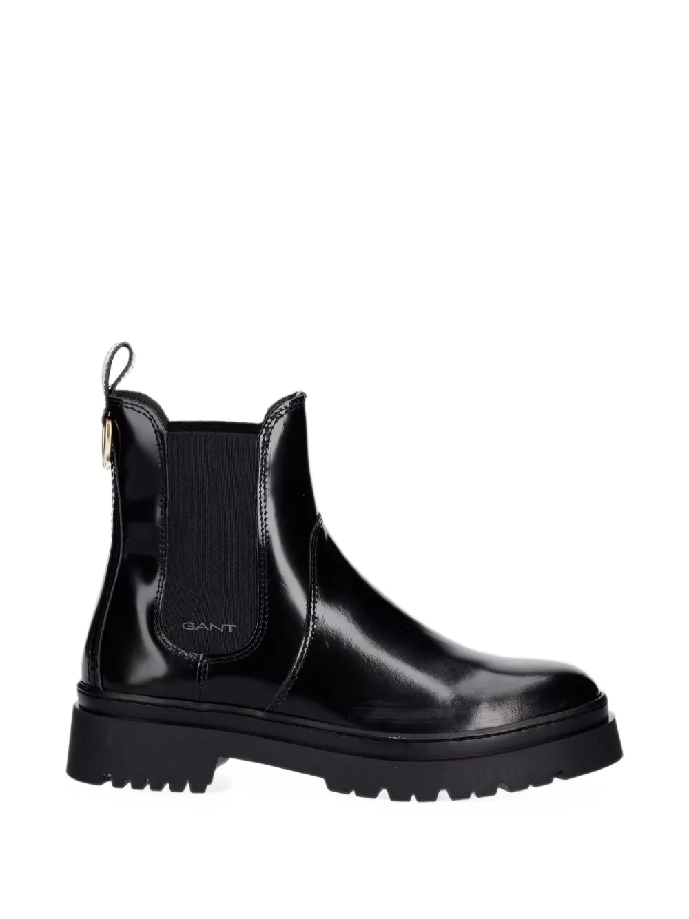 Gant Patent-finish Chelsea Boots In Black