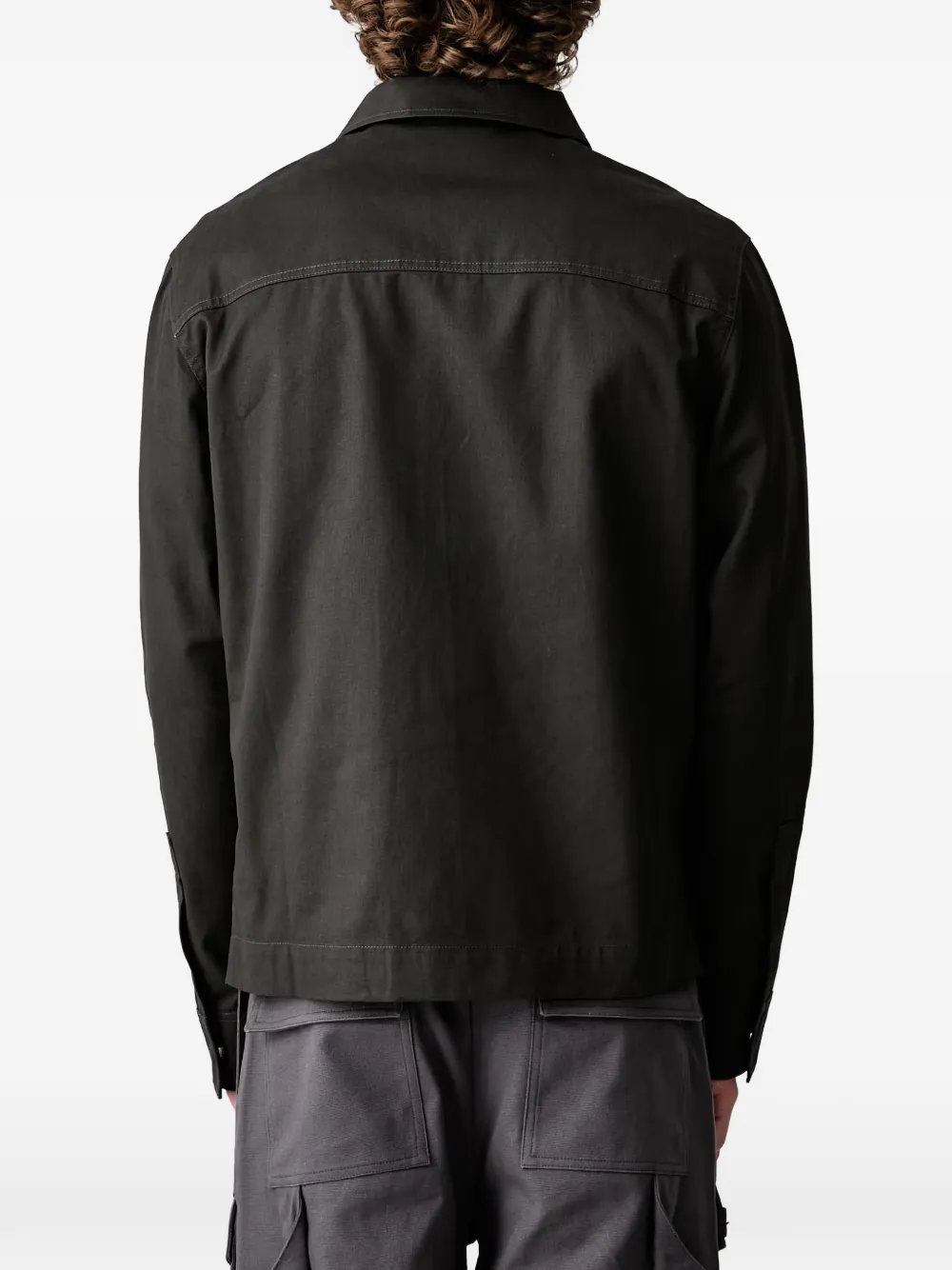 HELIOT EMIL Octave shirtjack met klepzak en strikbandjes Zwart