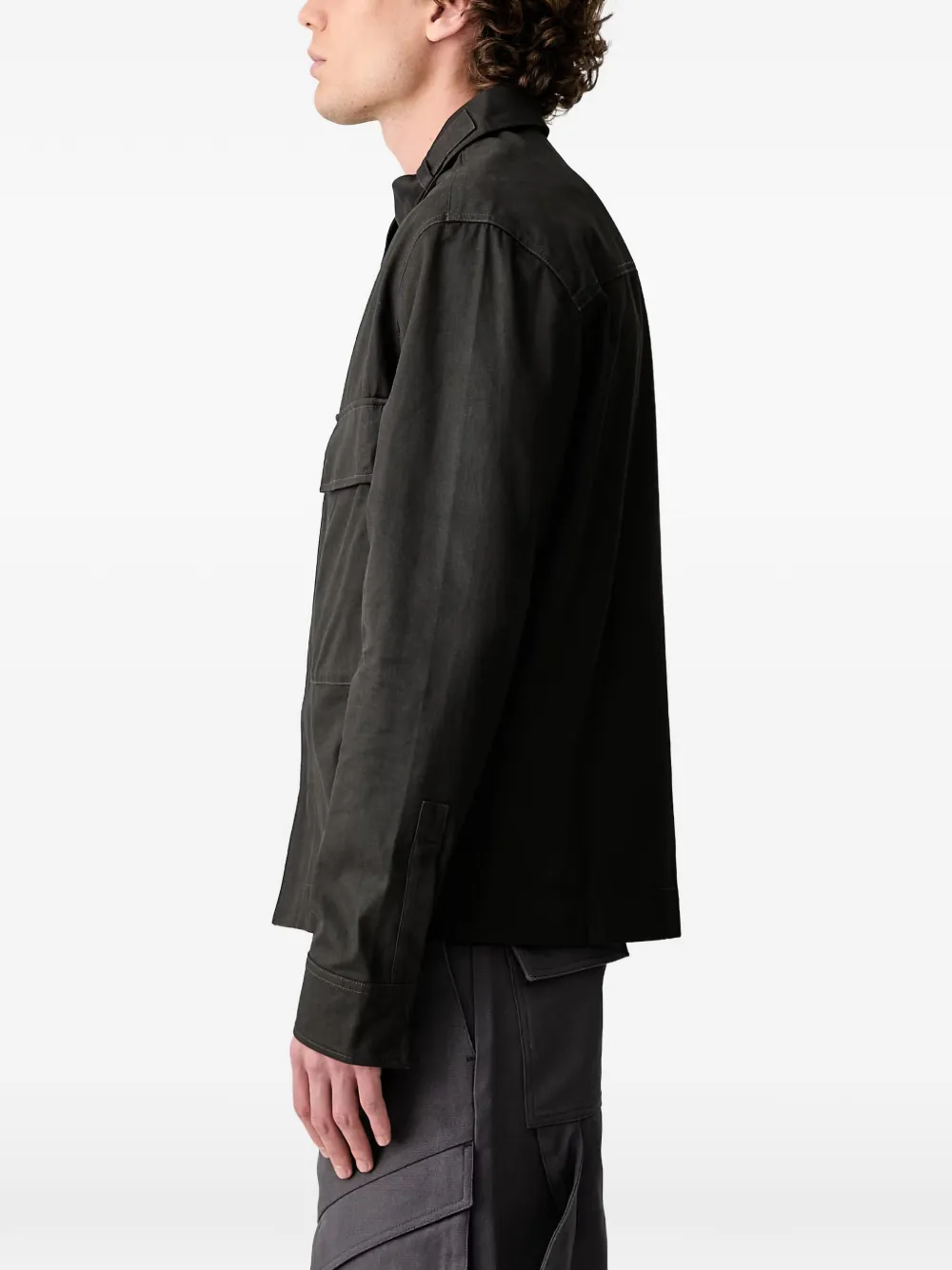 HELIOT EMIL Octave shirtjack met klepzak en strikbandjes Zwart