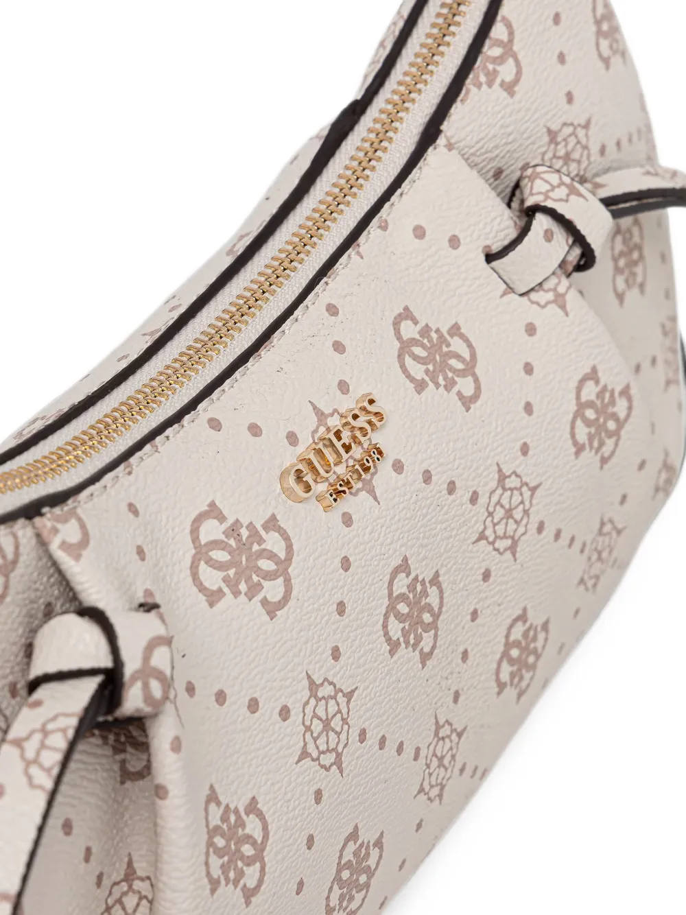 GUESS USA Allegra schoudertas met monogramprint en logoplakkaat Wit