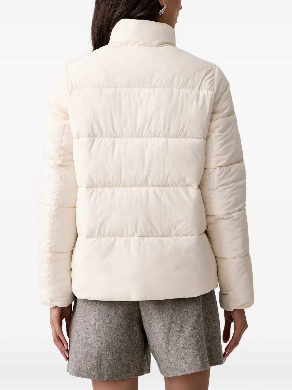 GUESS USA Gewatteerd jack met logoplakkaat Beige