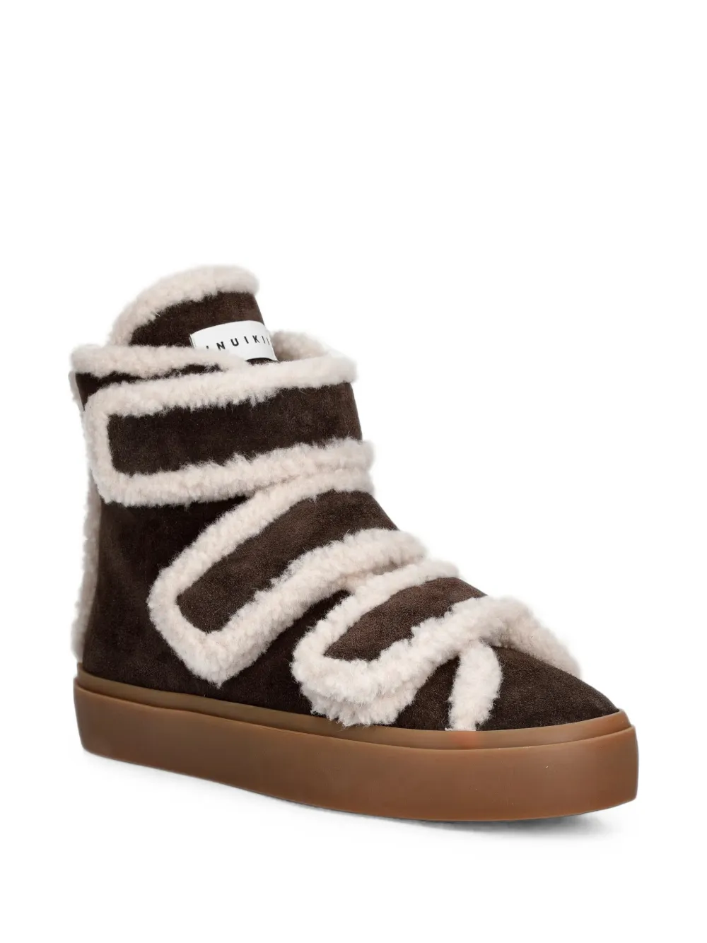 Inuikii shearling-trim touch-strap sneakers Bruin