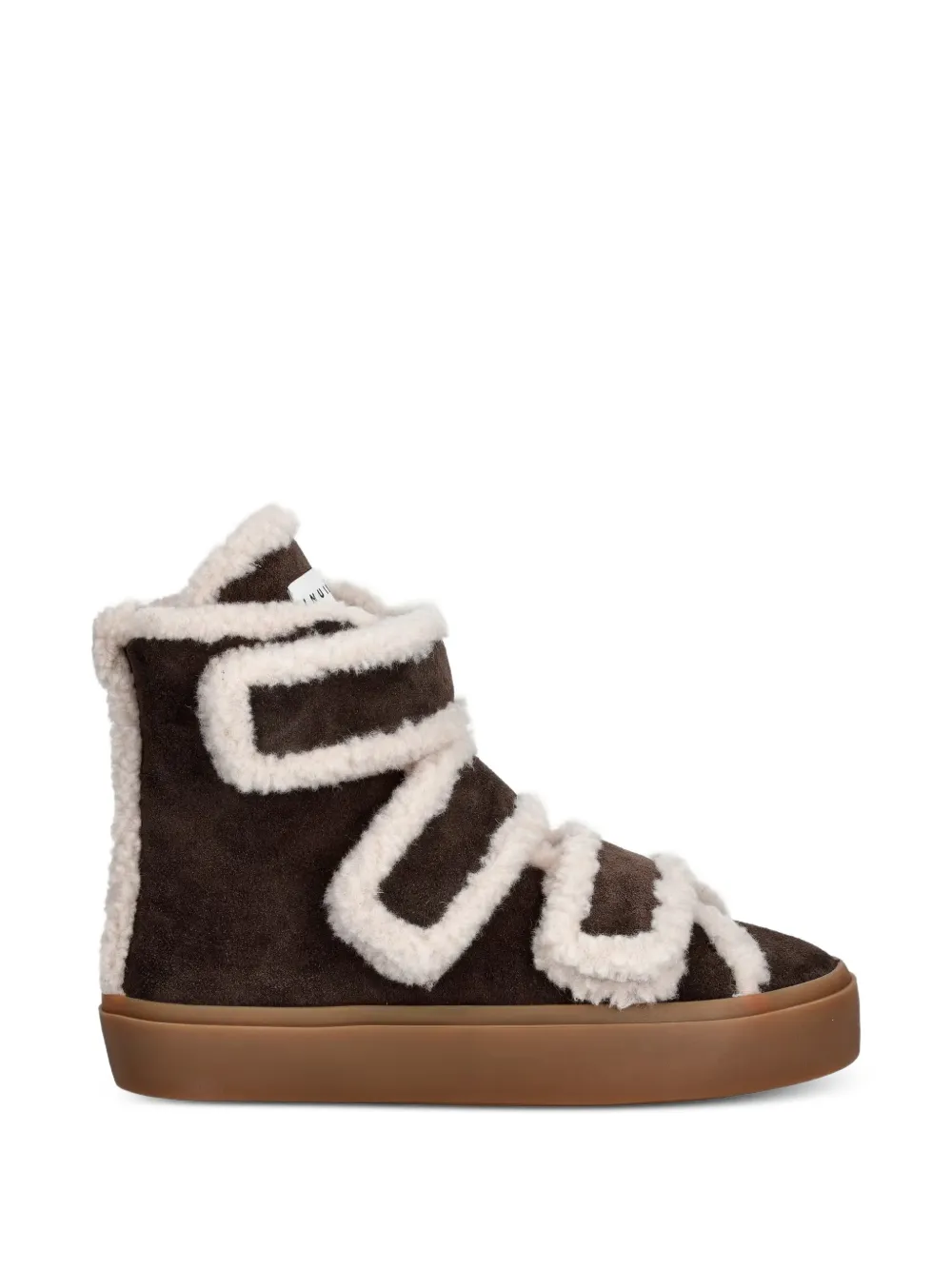 Inuikii shearling-trim touch-strap sneakers