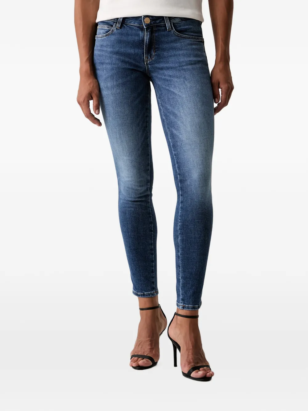 GUESS USA faded-effect skinny-cut jeans - Blu