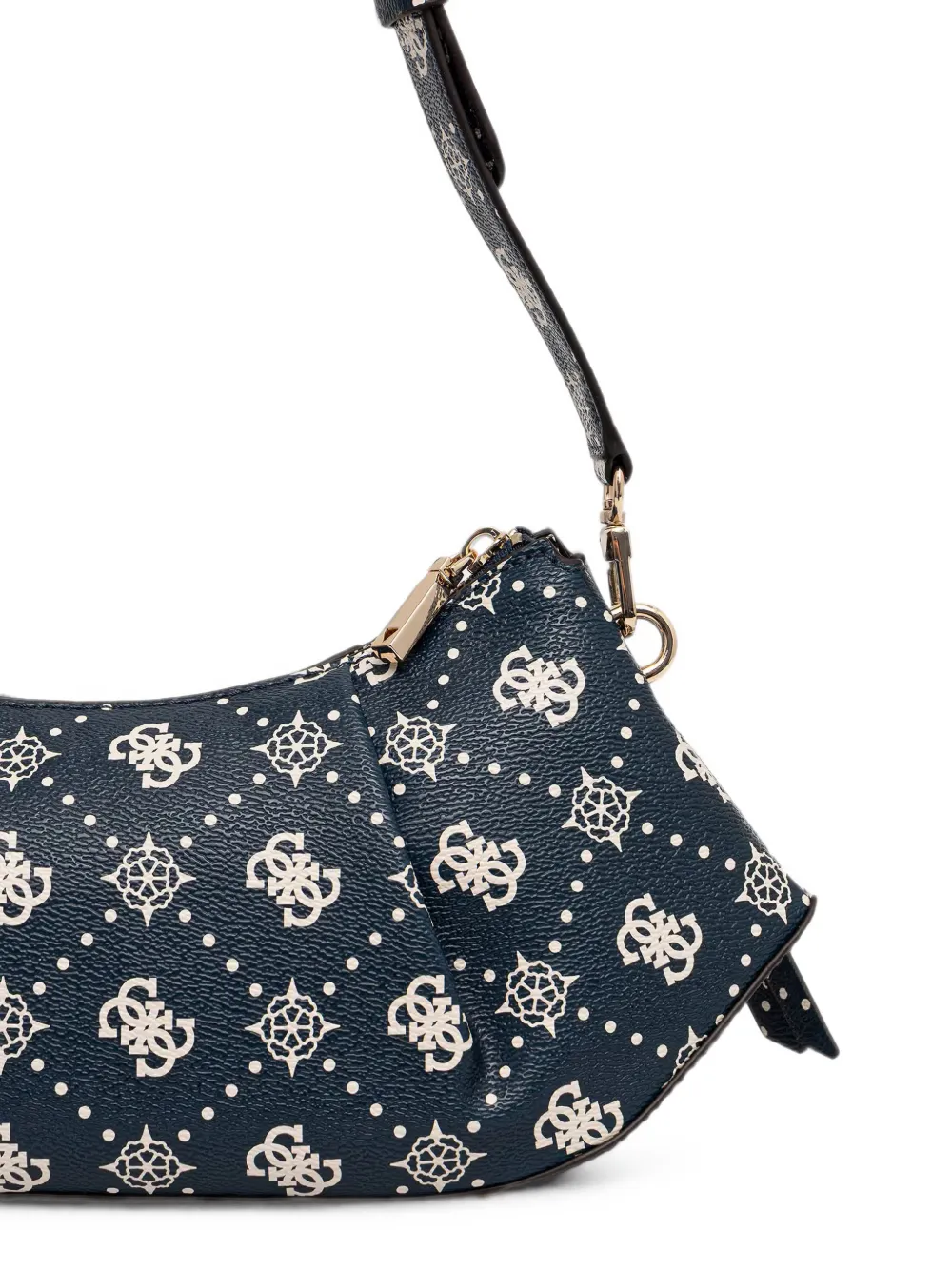 GUESS USA Allegra schoudertas met monogramprint en logoplakkaat Blauw