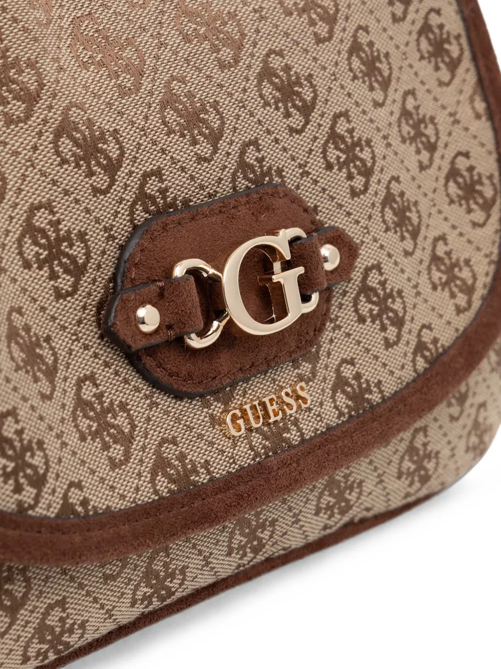 GUESS USA Samantha schoudertas met monogram-print Beige